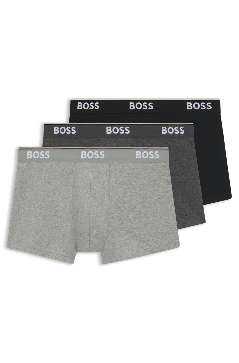 Boxerky z elastické bavlny s opakovaným logem - Open Grey
