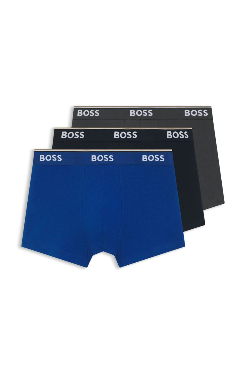 Boxerky z elastické bavlny s opakovaným logem - Open Blue