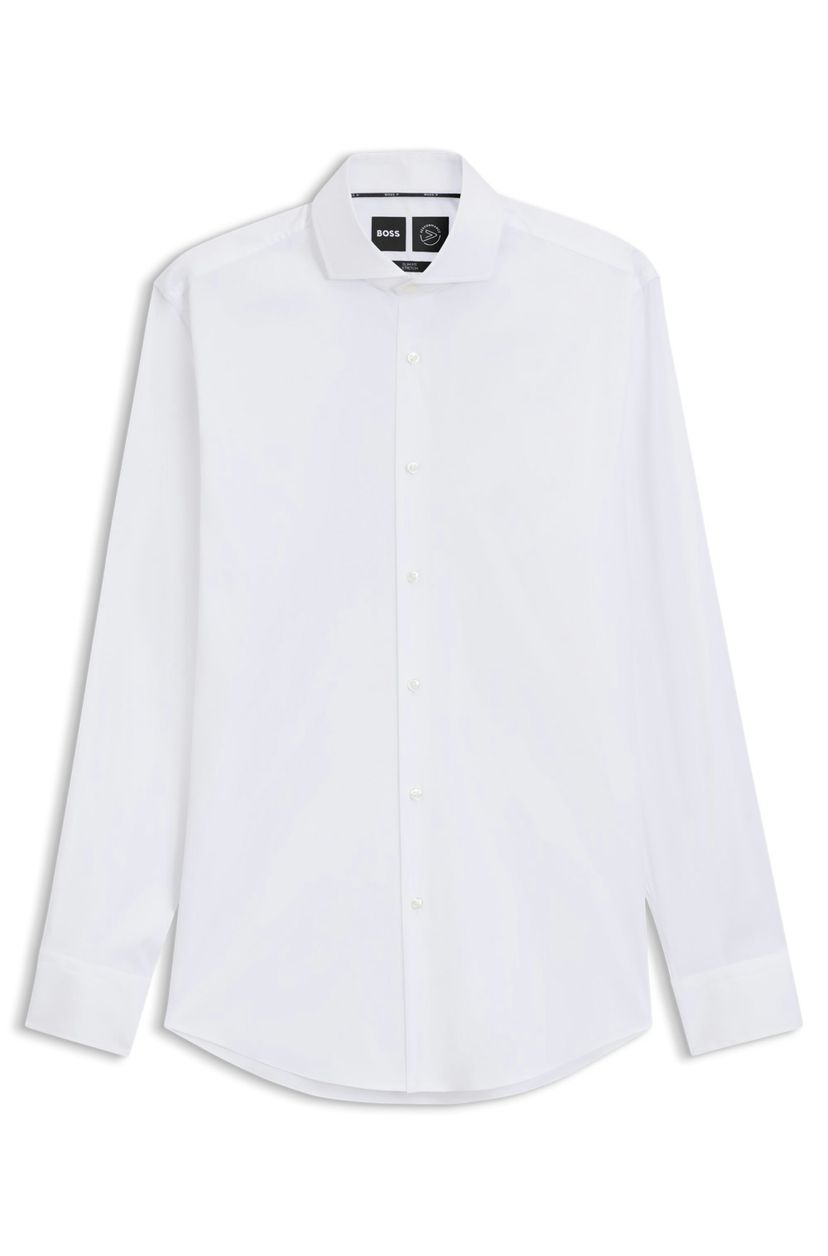Košile slim fit z popelínu s bavlněnou směsí, která se snadno žehlí - White