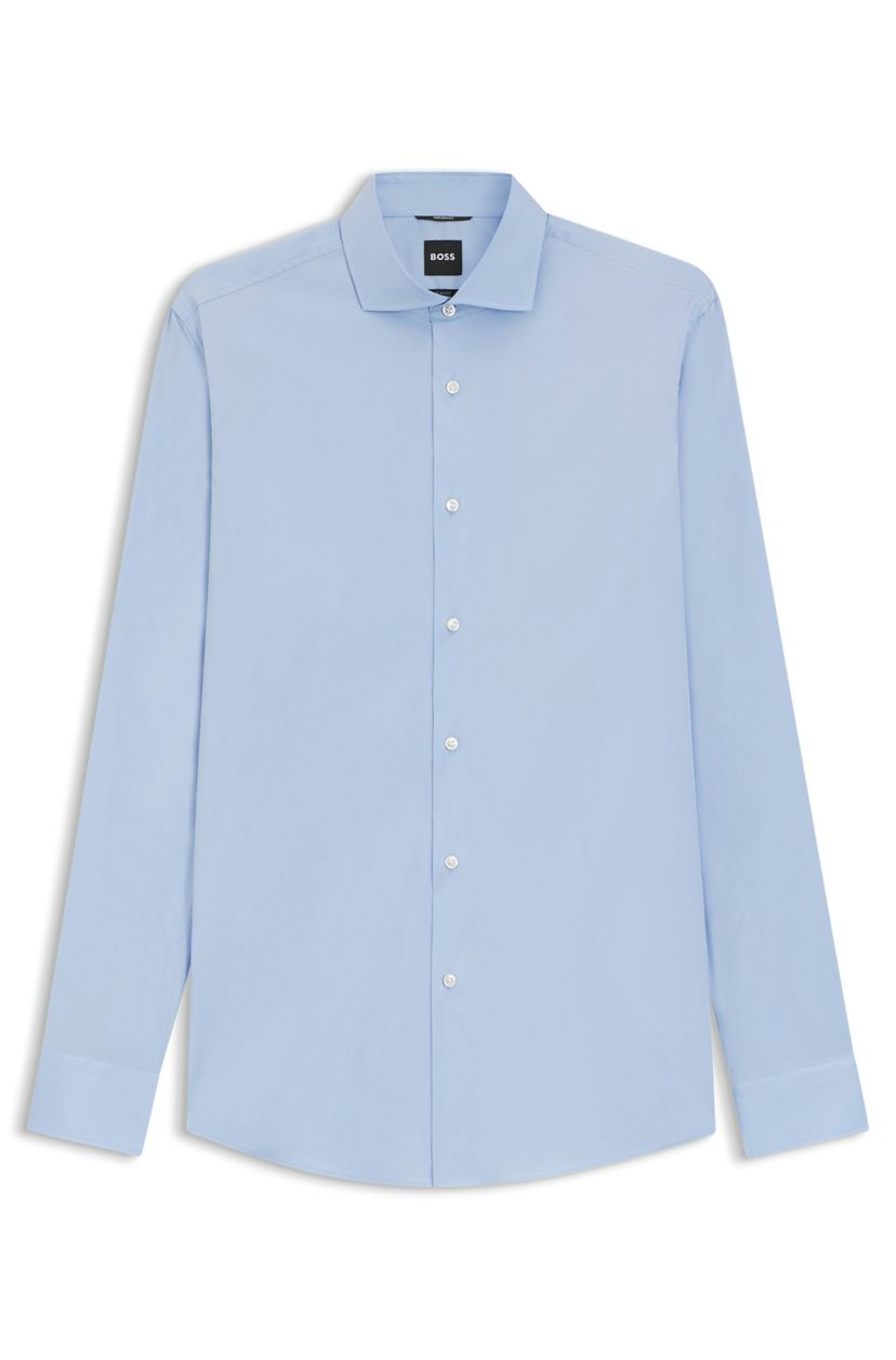 Košile slim fit z popelínu s bavlněnou směsí, která se snadno žehlí - Light/Pastel Blue