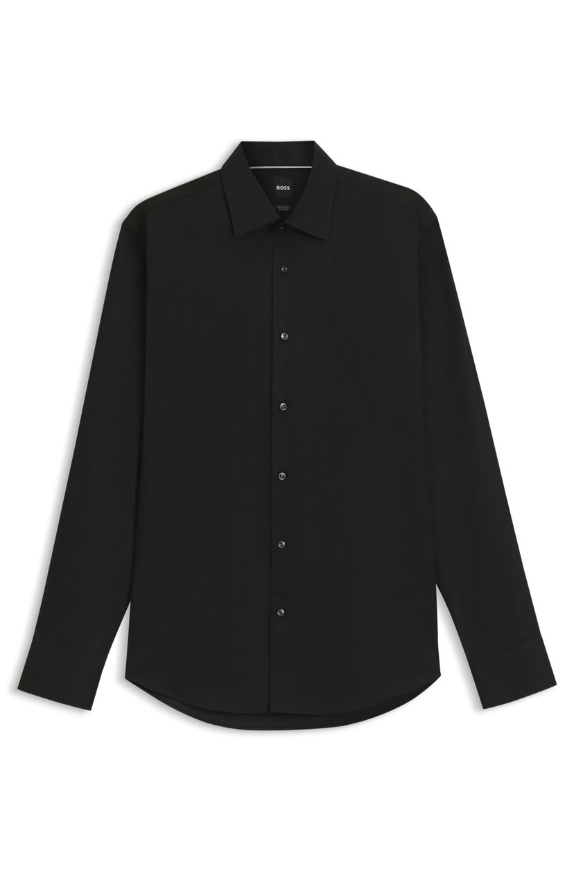 Košile regular střihu z bavlněného poplínu, který se snadno žehlí - Black