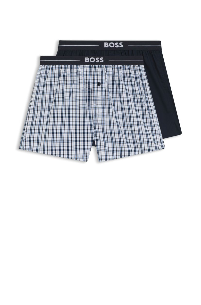 Balení dvou bavlněných pyžamových šortek s logem v pase - Dark Blue