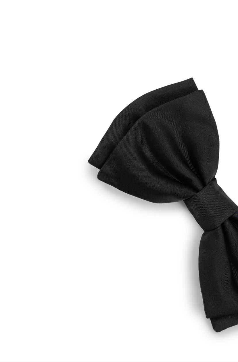 Motýlek italské výroby z hedvábného žakáru - Black - galerie #3