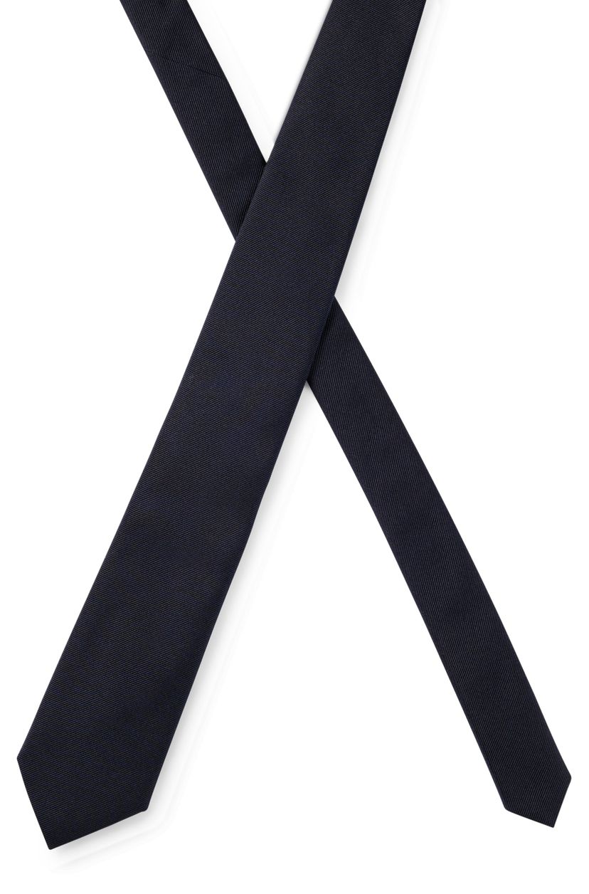 Formální kravata z hedvábného žakáru - Dark Blue - galerie #3