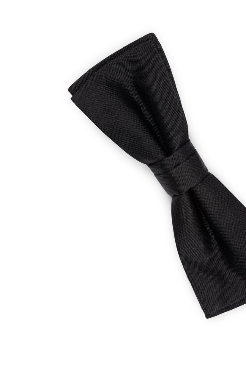 Motýlek italské výroby z hedvábného žakáru - Black - galerie #3