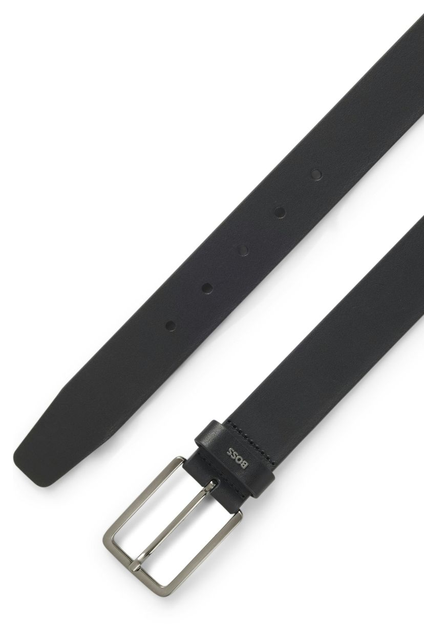 Kožený opasek s úchytem s logem - Black - galerie #2