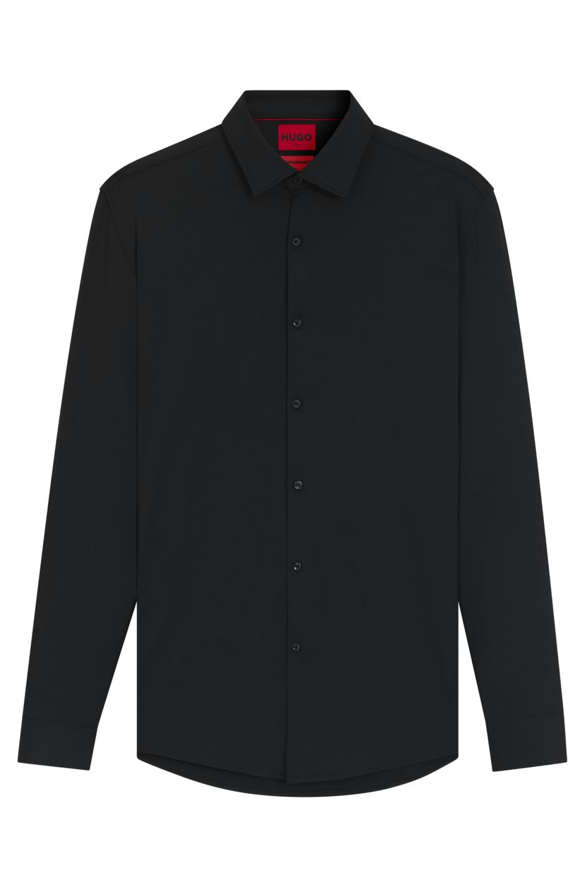 Tričko slim fit z funkčního strečového žerzeje - Black