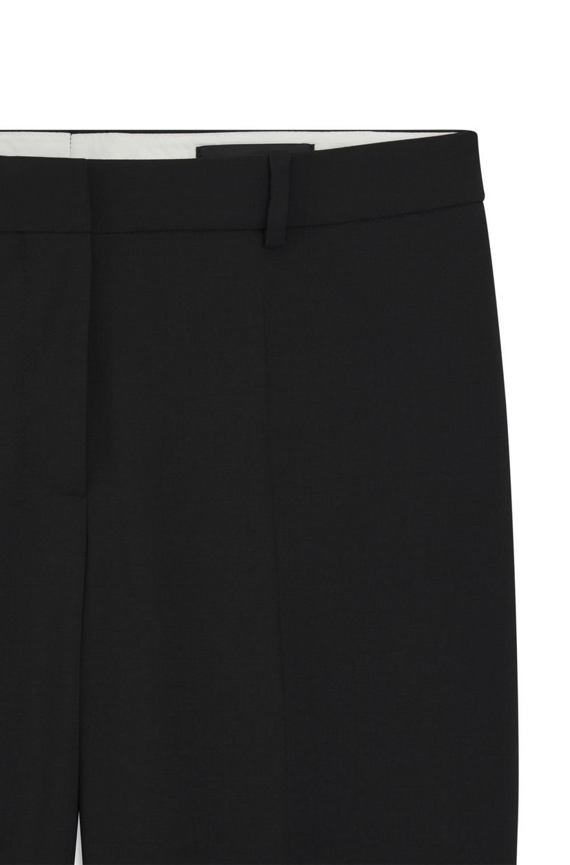Kalhoty regular střihu z italské panenské vlny - Black - galerie #2
