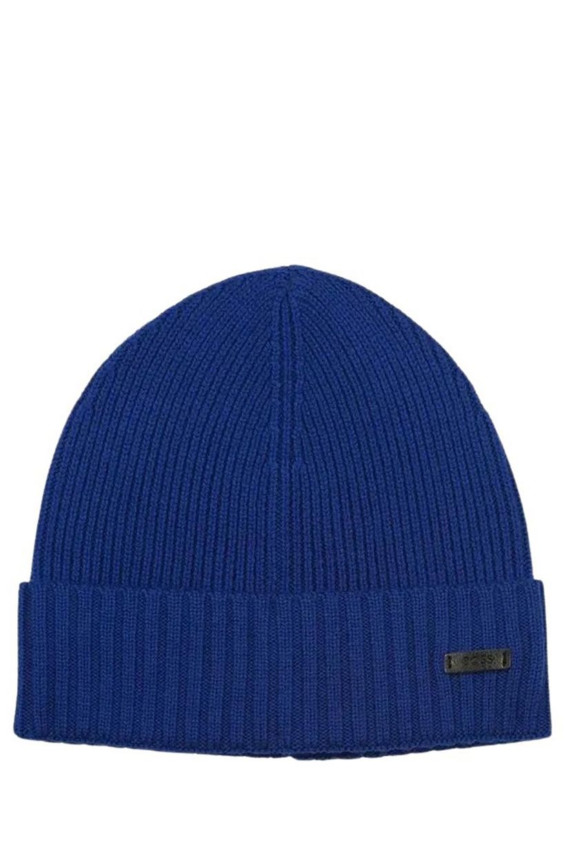 Čepice beanie z panenské vlny s logem - Open Blue