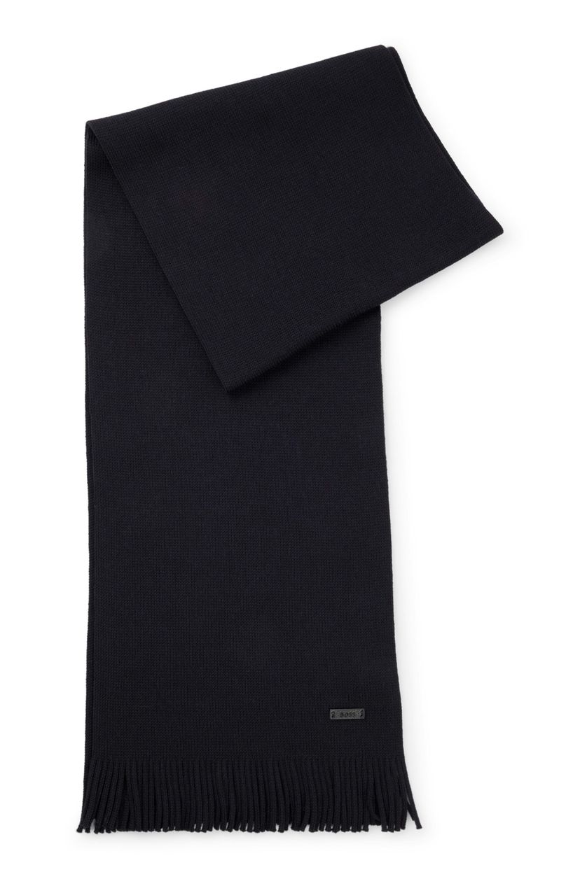 Rašlový pletený šátek z panenské vlny - Dark Blue