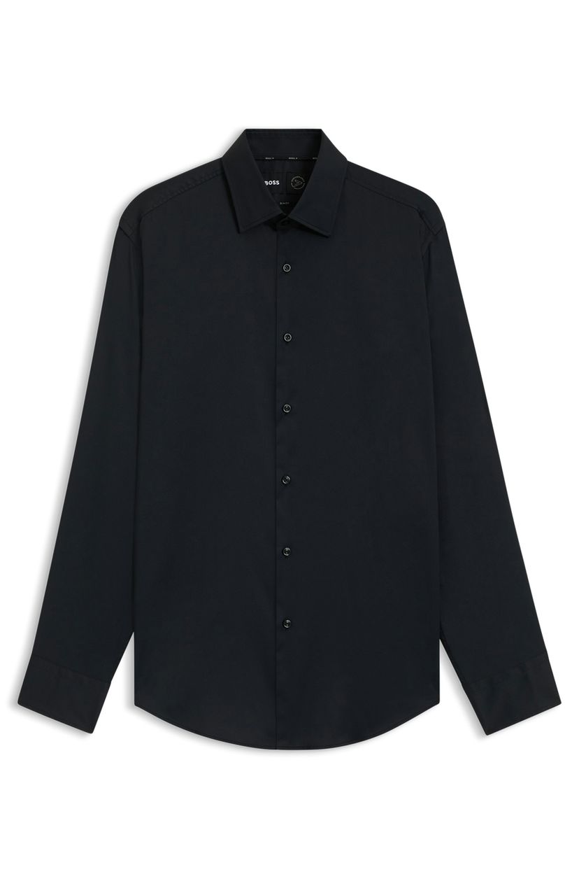 Košile slim fit z funkčního strečového kepru - Black