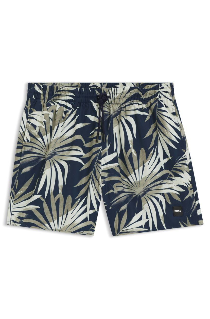 Plavkové šortky s celoplošným potiskem - Dark Beige