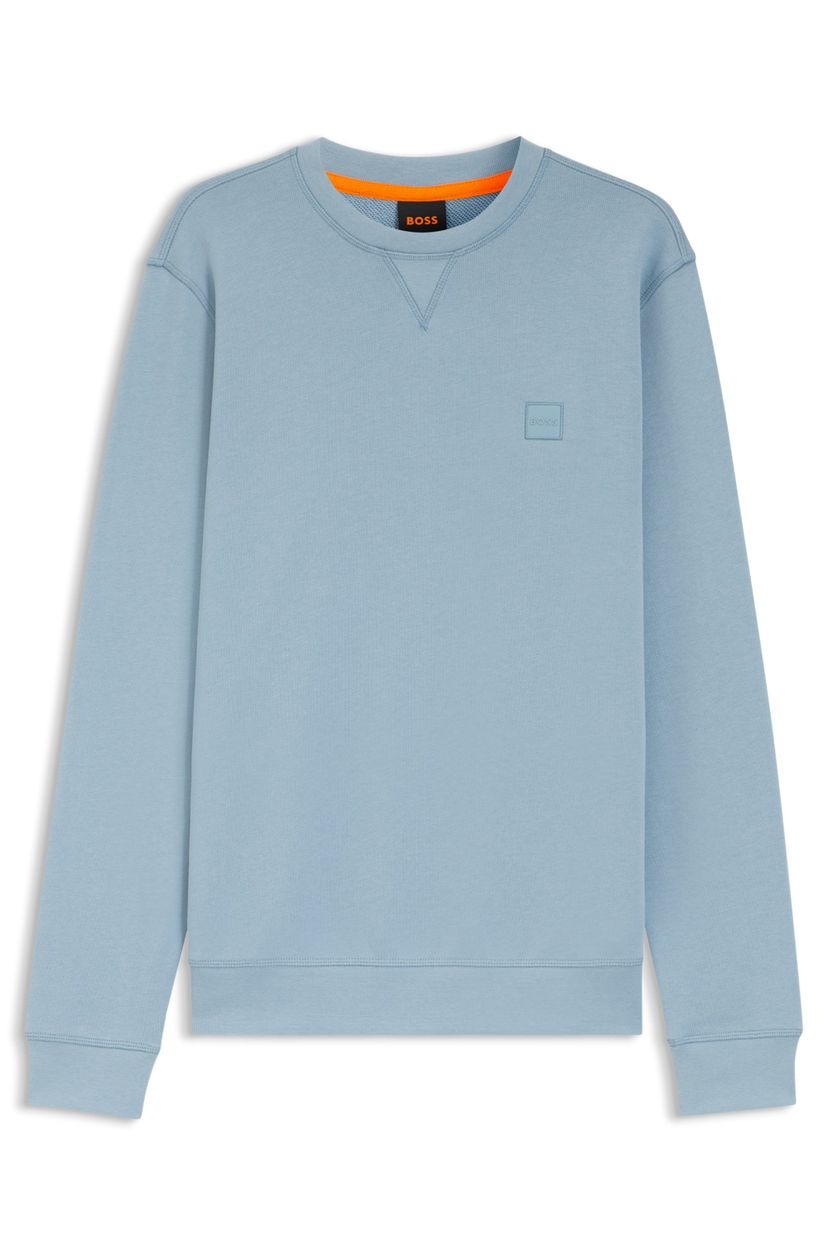 Mikina z bavlněného froté s nášivkou s logem - Light/Pastel Blue