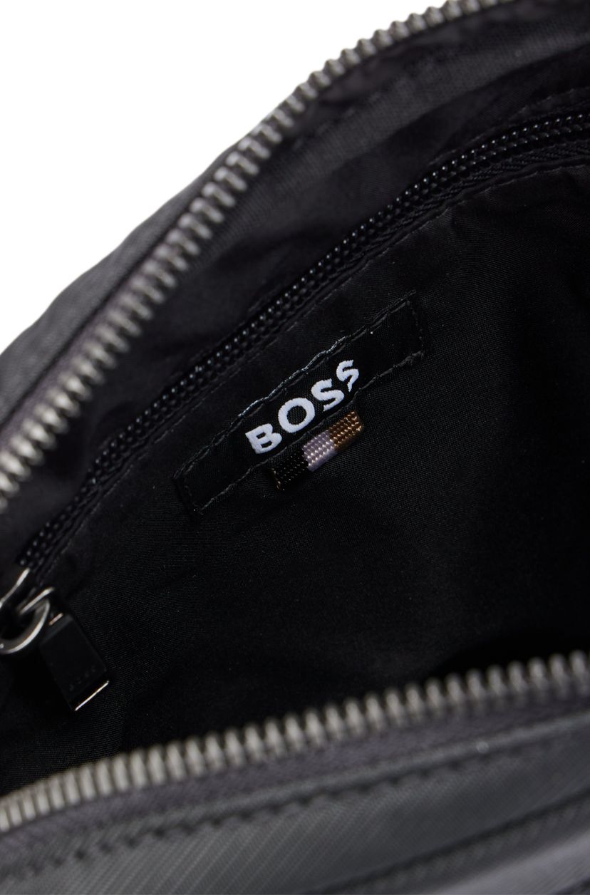 Crossbody kabelka ze strukturované látky s vyvýšeným logem - Black - galerie #1