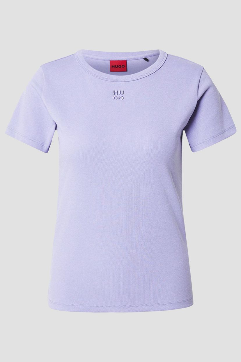 Tričko z bavlněné směsi s vyšívaným skládaným logem - Bright Purple