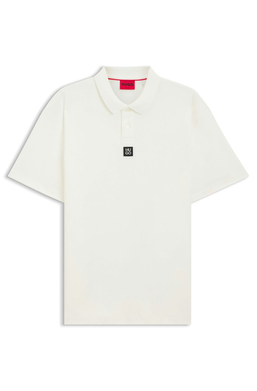 Bavlněné interlock polo se skládaným logem - Natural