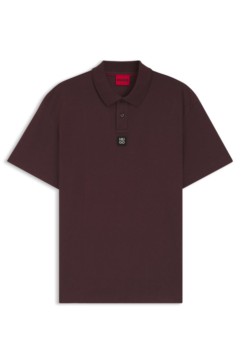 Bavlněné interlock polo se skládaným logem - Open Brown