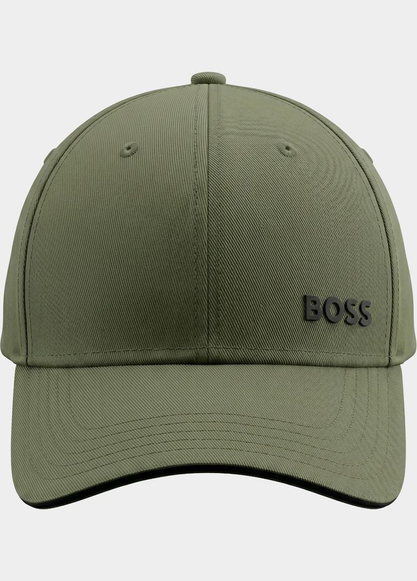 Bavlněná keprová čepice s potiskem loga - Dark Beige