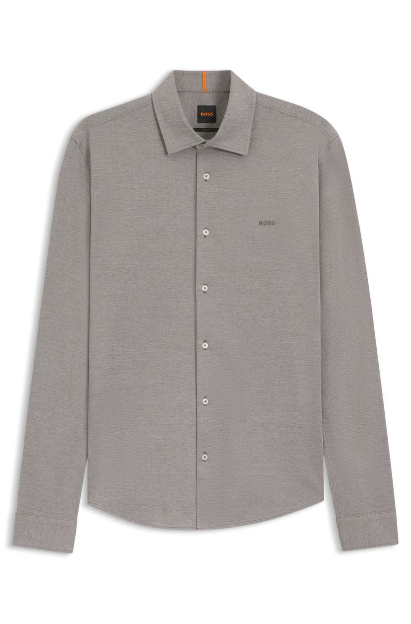 Košile slim fit z melanžového bavlněného žerzeje - Open Green