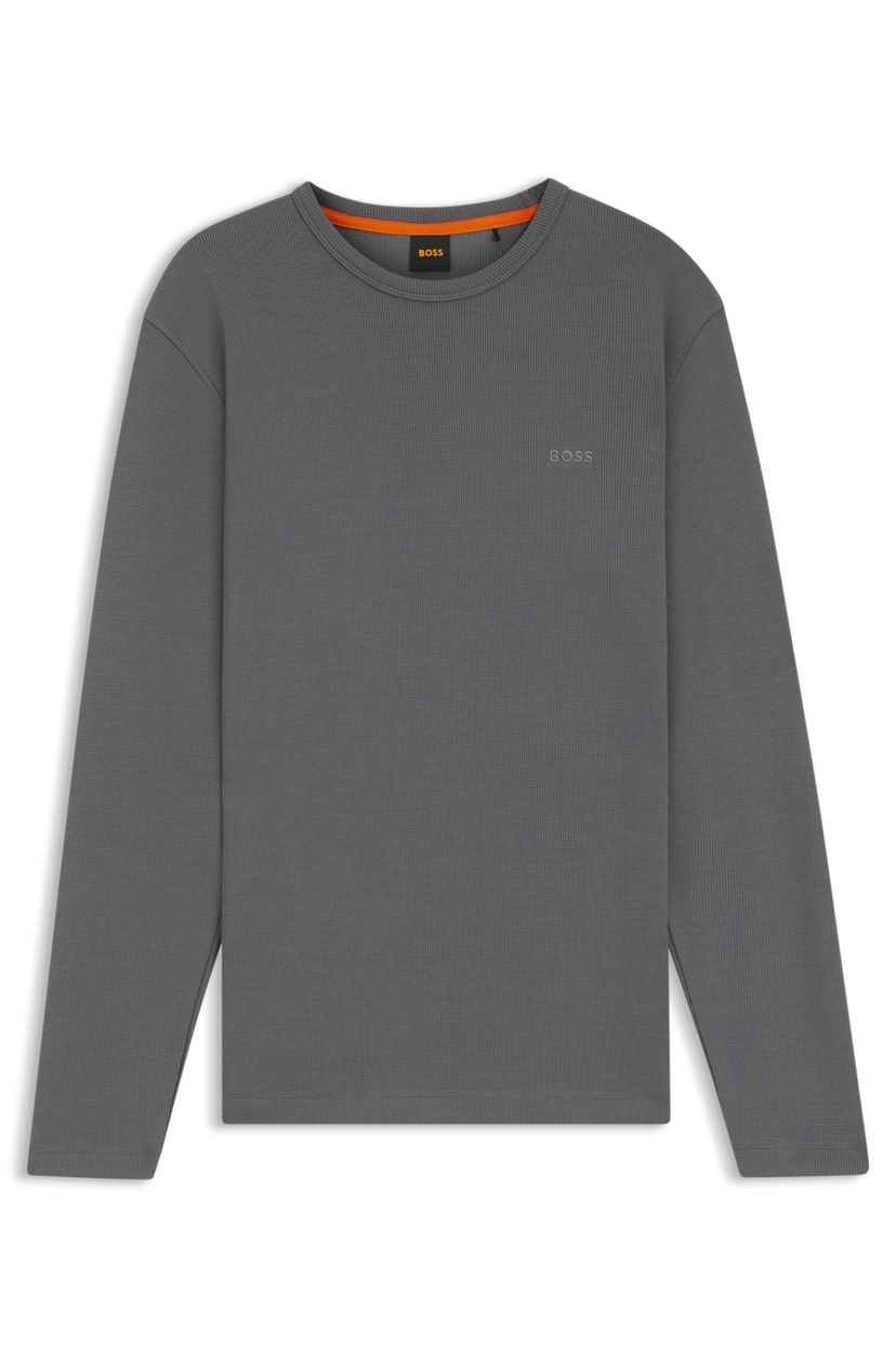 Tričko z bavlněné směsi s vaflovou strukturou - Open Grey