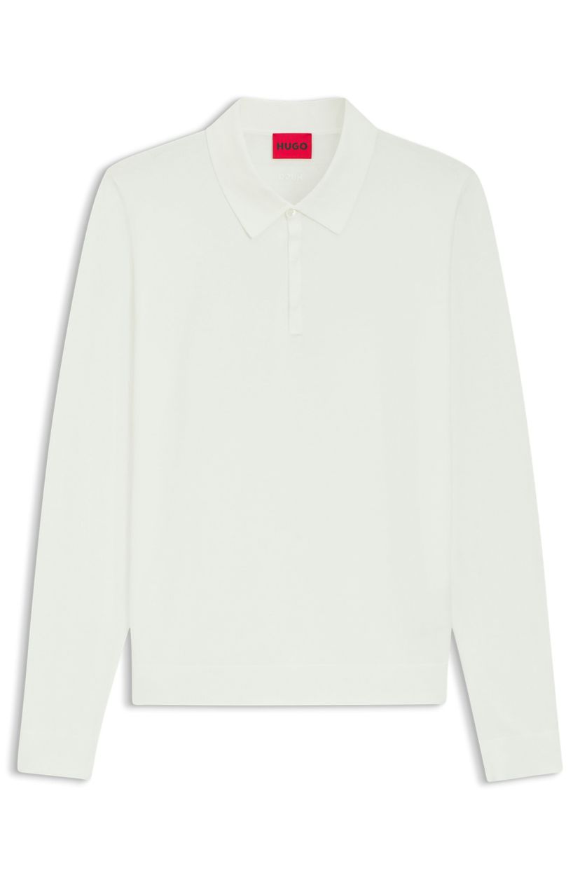 Pletené polo slim fit s logem na zadech - Natural