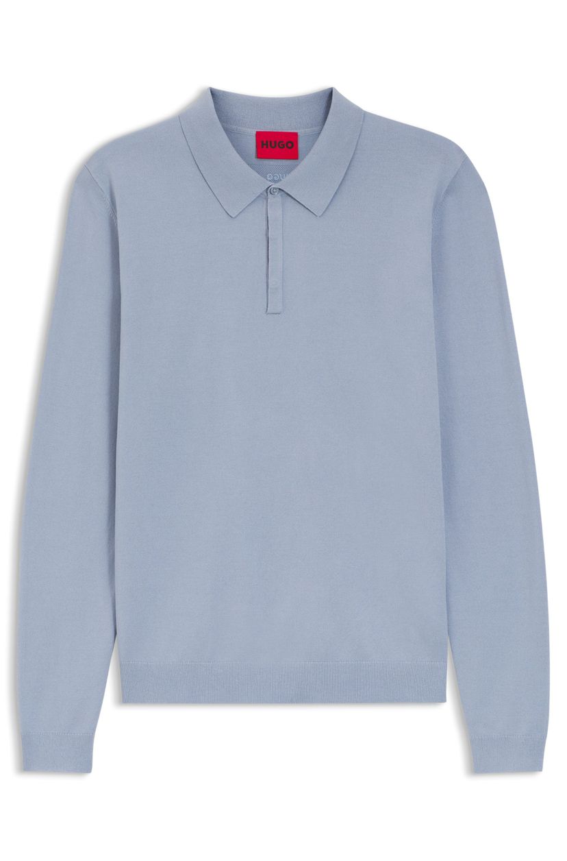 Pletené polo slim fit s logem na zadech - Medium Purple