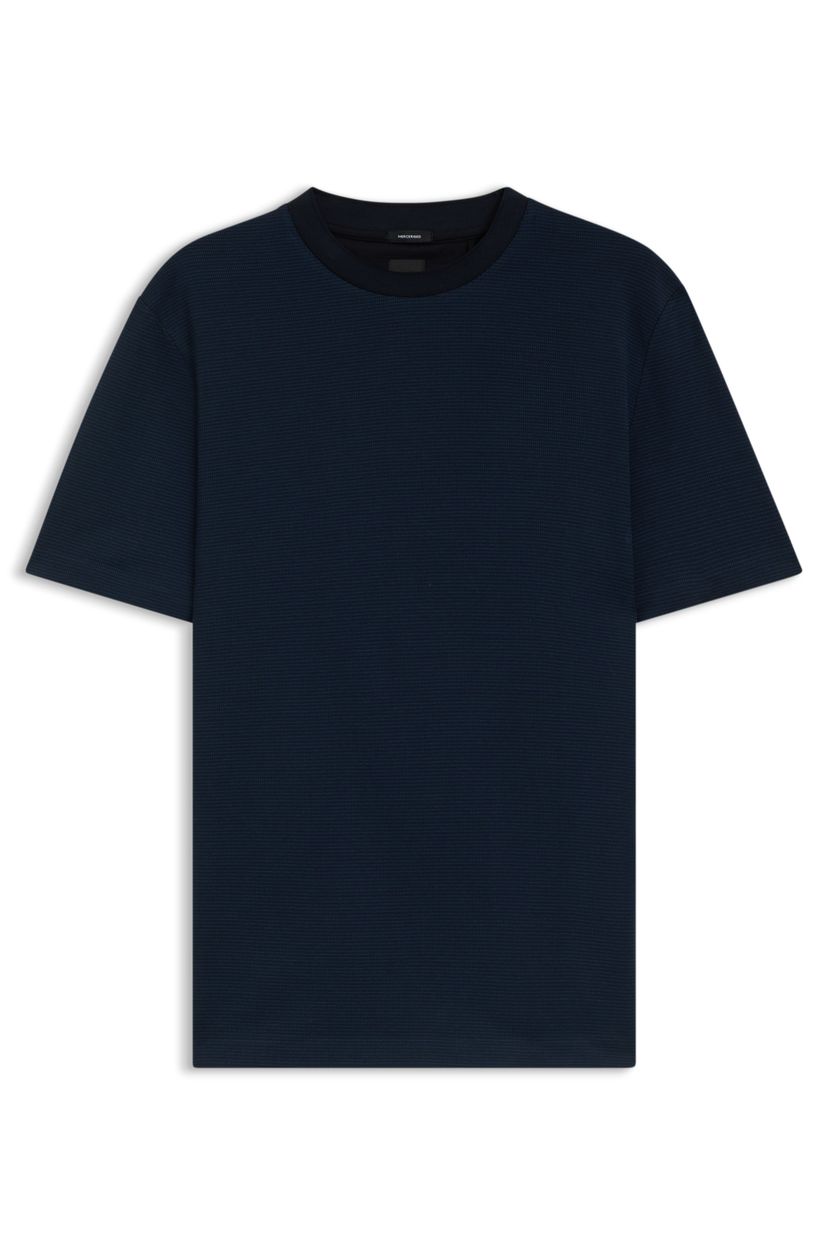 Tričko z mercerované bavlny s mikro vzorem - Dark Blue