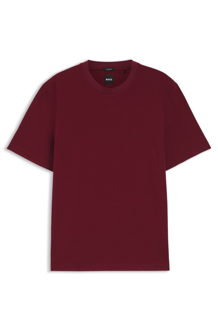 Tričko z mercerované bavlny s mikro vzorem - Dark Red