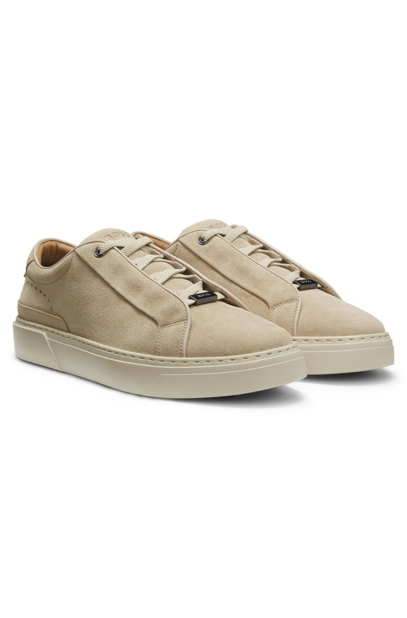 Semišové tenisky Gary s elastickým šněrováním - Medium Beige