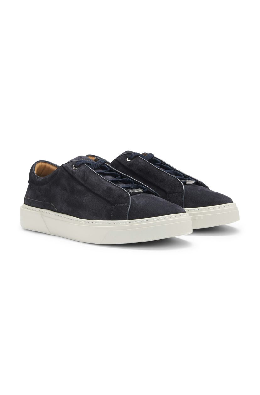 Semišové tenisky Gary s elastickým šněrováním - Dark Blue