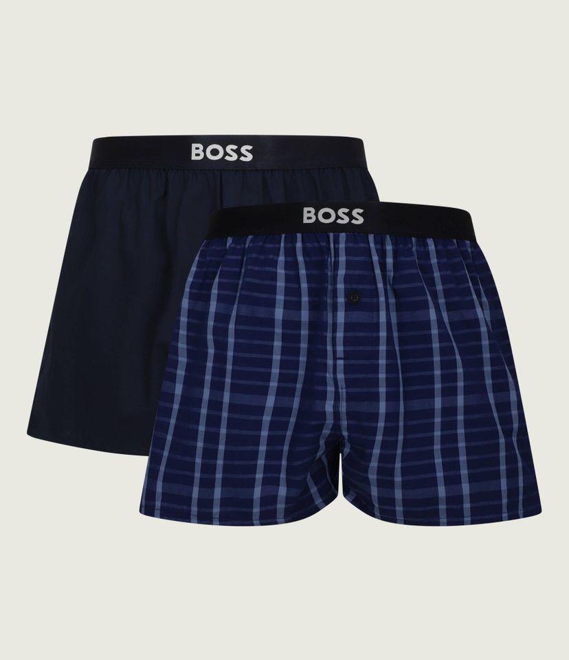 Balení dvou bavlněných pyžamových kraťasů s logem v pase - Medium Blue