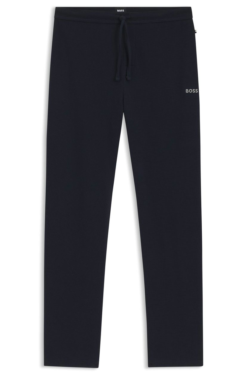 Pyžamové kalhoty z bavlněné směsi s vyšívaným logem - Dark Blue