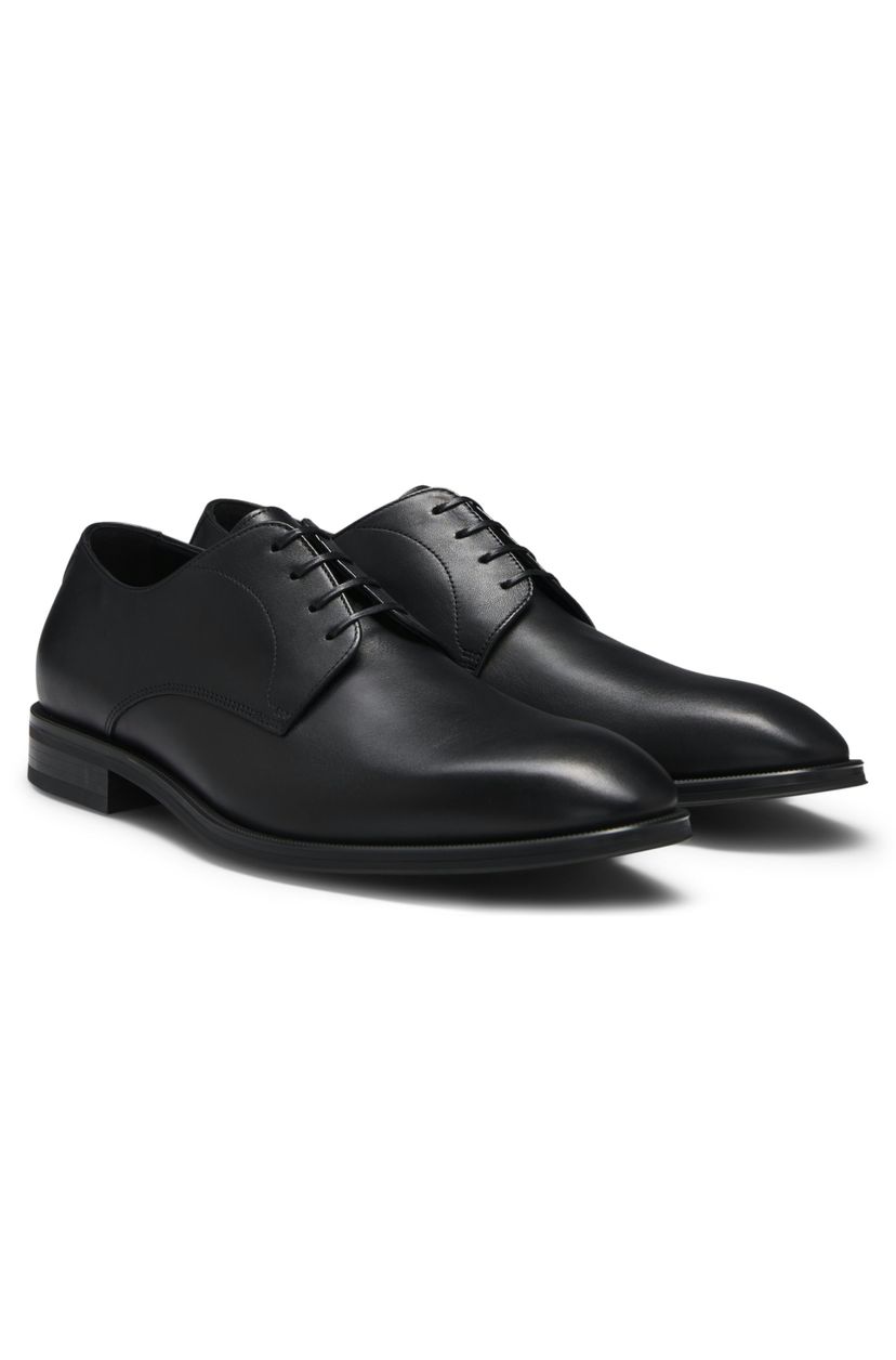 Italské kožené derby boty - Black