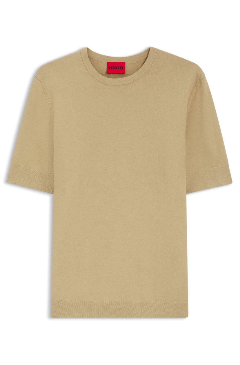 Úzké pletené tričko - Medium Beige