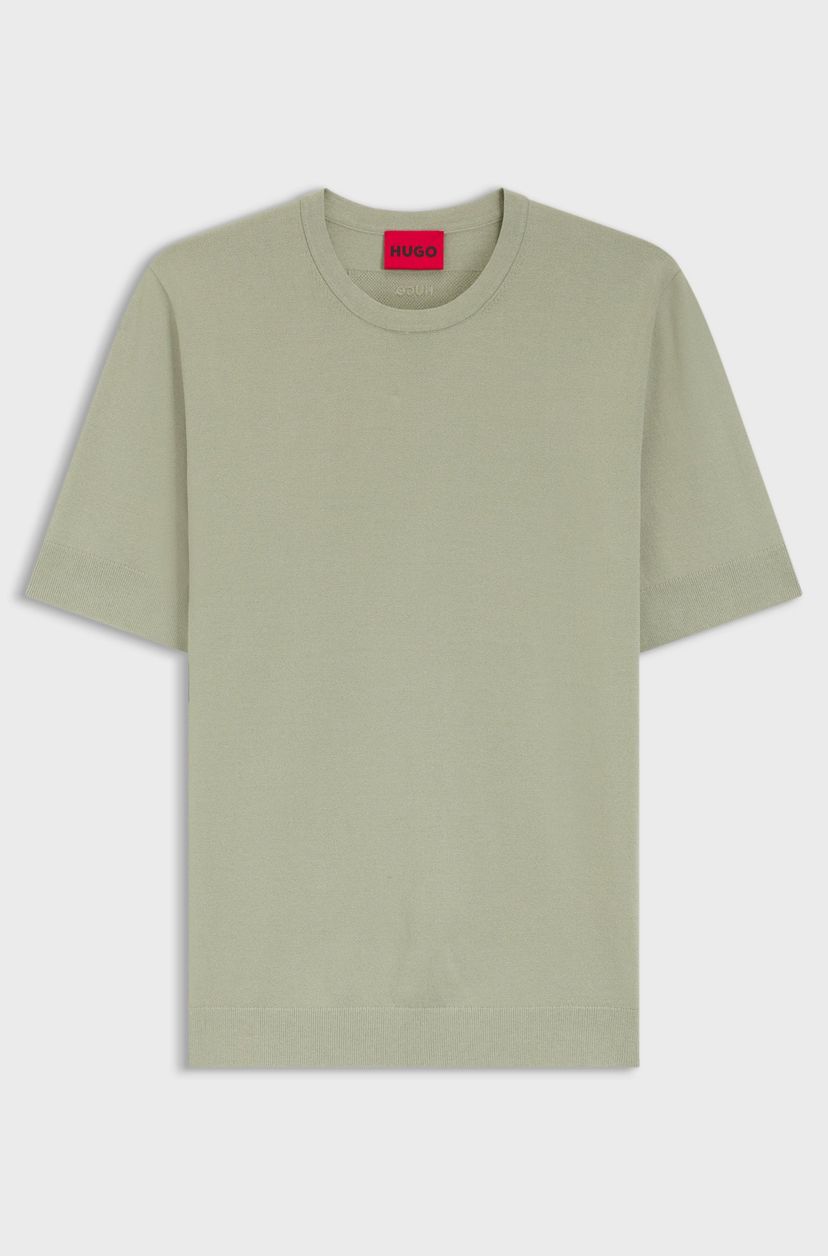 Pletený svetr slim fit s krátkým rukávem - Light/Pastel Green