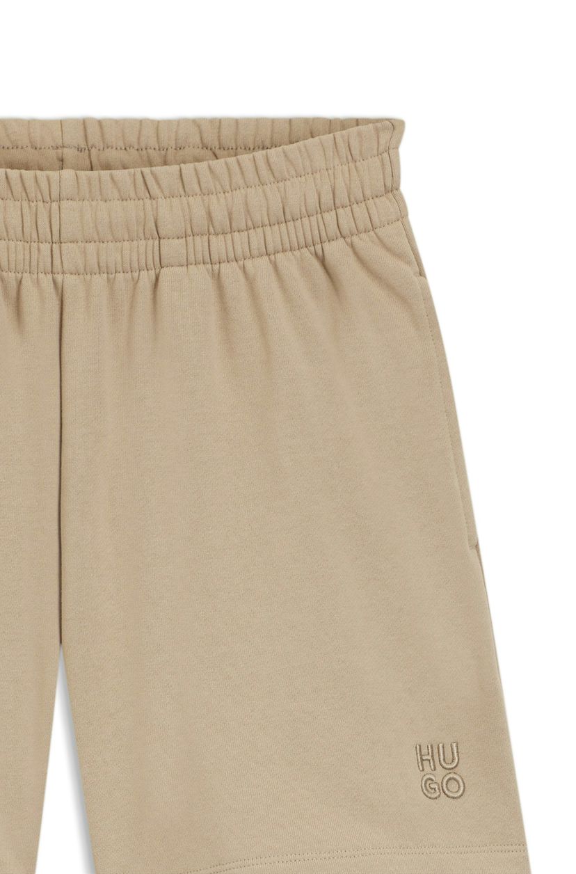 Kraťasy volného střihu z bavlněného froté s vyšívaným logem - Light/Pastel Brown - galerie #1