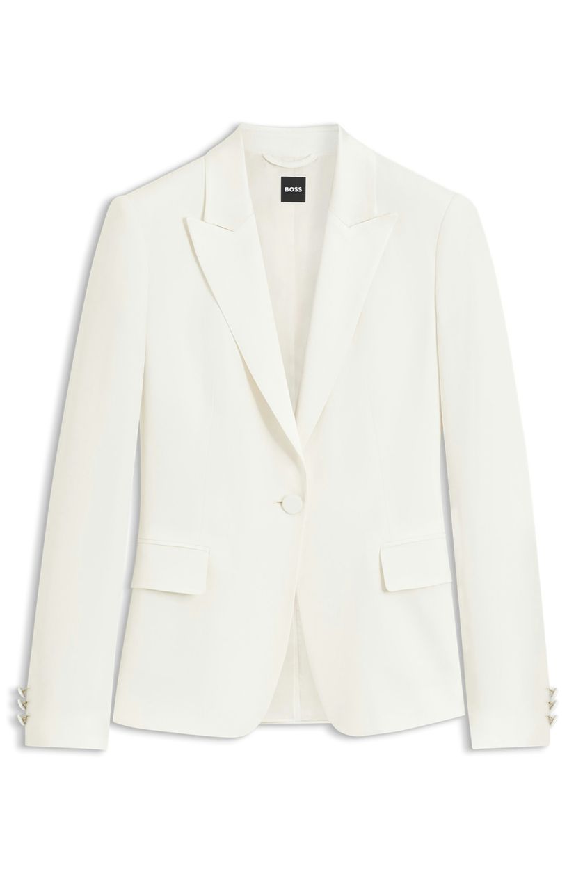 Úzký blazer se zapínáním na jeden knoflík - Open White
