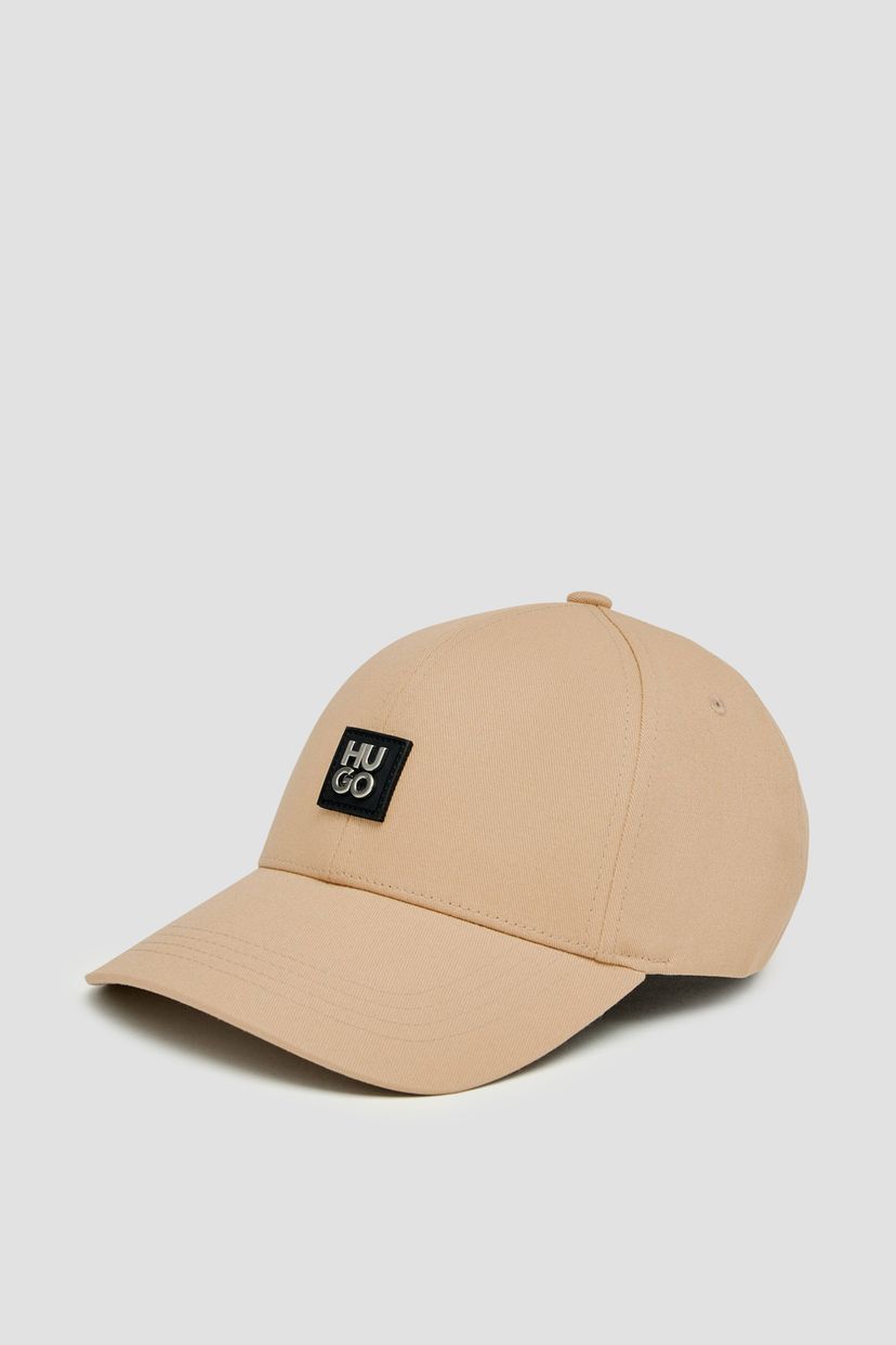 Kšiltovka z bavlněného kepru s vrstveným logem - Medium Beige
