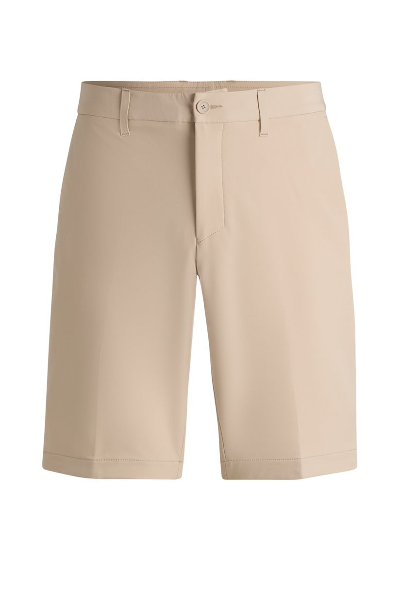 Šortky slim fit z voděodolné strečové tkaniny - Medium Beige