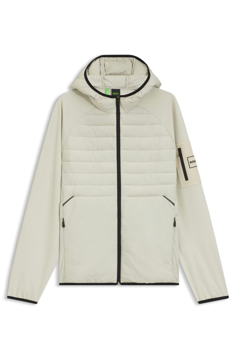 Voděodolná bunda s kapsou na zip na rukávu - Light Beige
