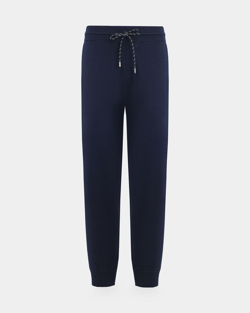 Teplákové kalhoty v regular střihu z bavlny a panenské vlny - Dark Blue