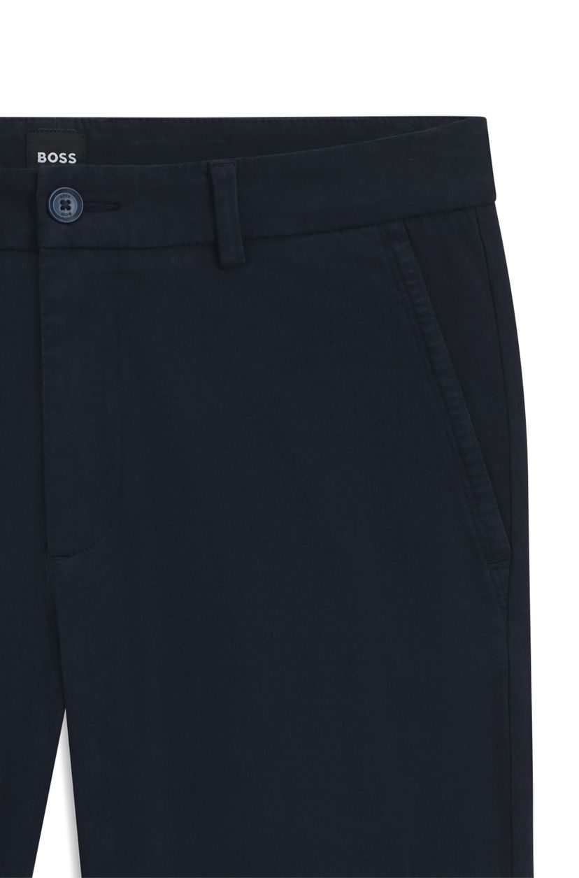 Kalhoty slim fit ze strečového bavlněného gabardénu - Dark Blue - galerie #1