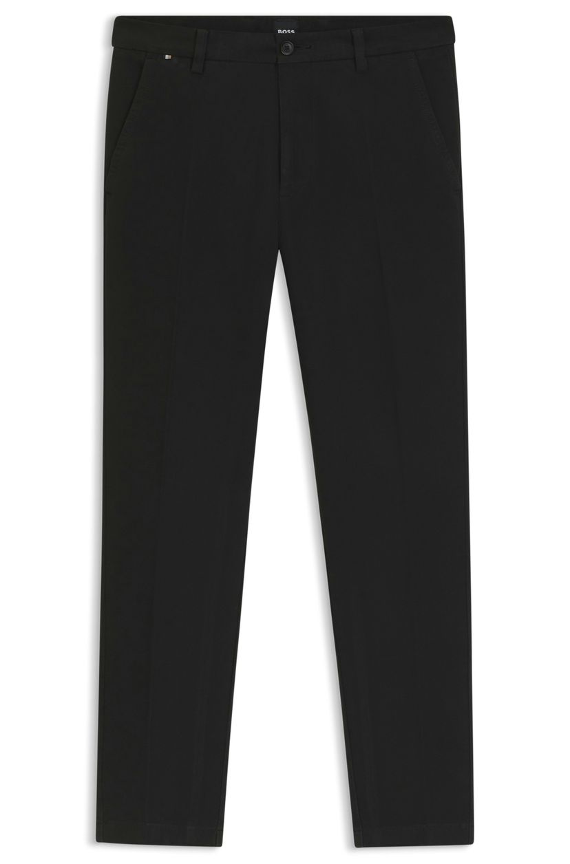 Kalhoty slim fit ze strukturované strečové bavlny - Black