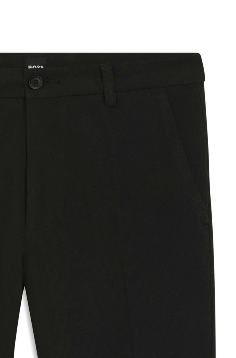 Kalhoty slim fit ze strukturované strečové bavlny - Black - galerie #3
