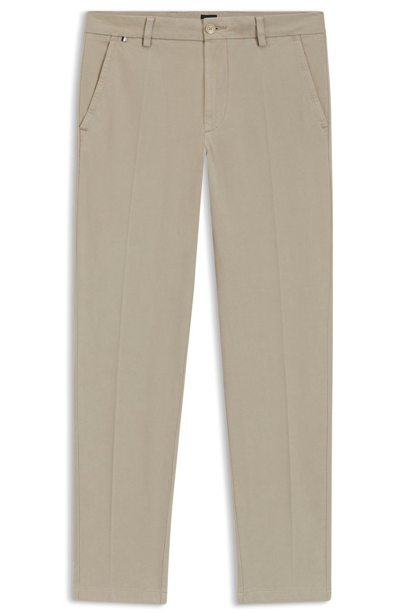 Kalhoty slim fit ze strukturované strečové bavlny - Open Beige