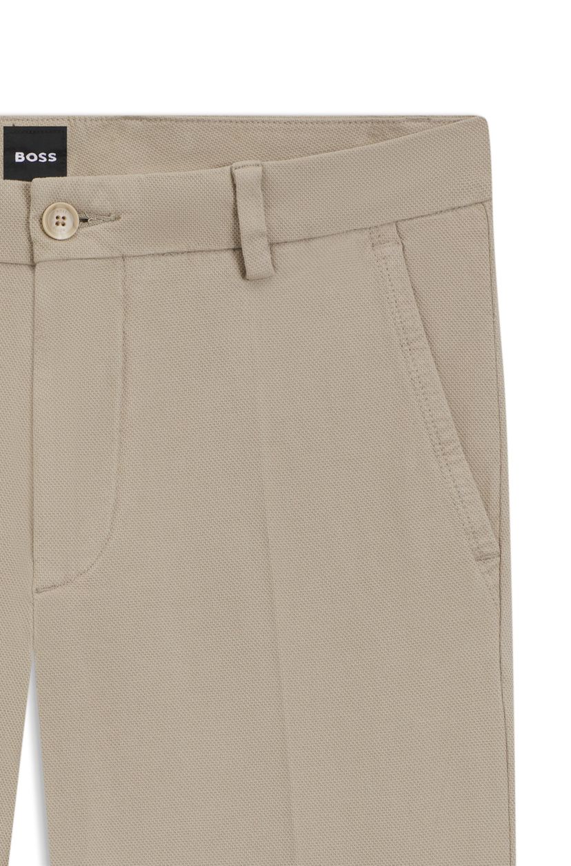 Kalhoty slim fit ze strukturované strečové bavlny - Open Beige - galerie #2