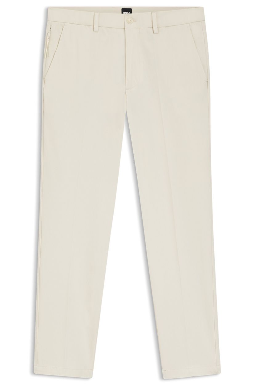 Kalhoty slim fit z kepru z bavlněné směsi - Open White