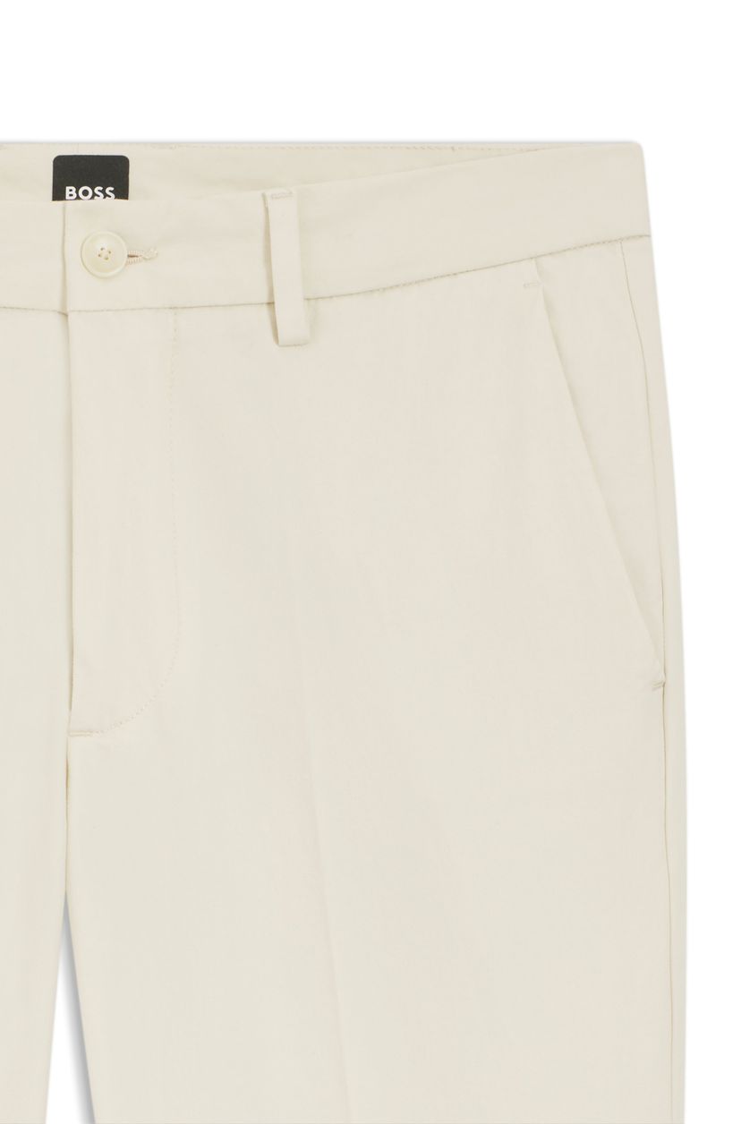 Kalhoty slim fit z kepru z bavlněné směsi - Open White - galerie #1