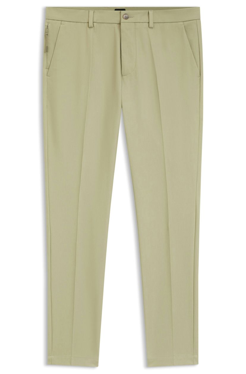 Kalhoty slim fit ze směsi strečové bavlny - Dark Beige