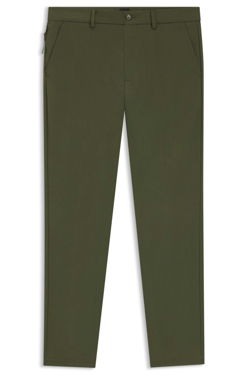 Kalhoty slim fit ze směsi strečové bavlny - Open Green